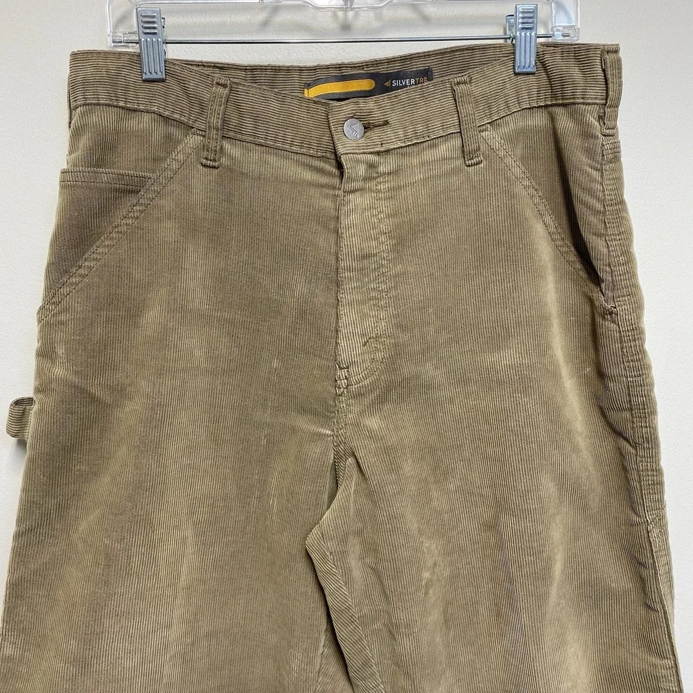 Levis Silvertab Corduroy Pants Carpenter Fit 34x27 Actual Hong Kong Vintage Y2K